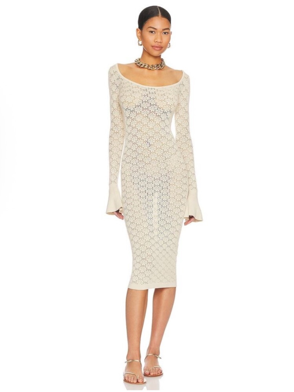 Tularosa Netia Midi Dress in Tan